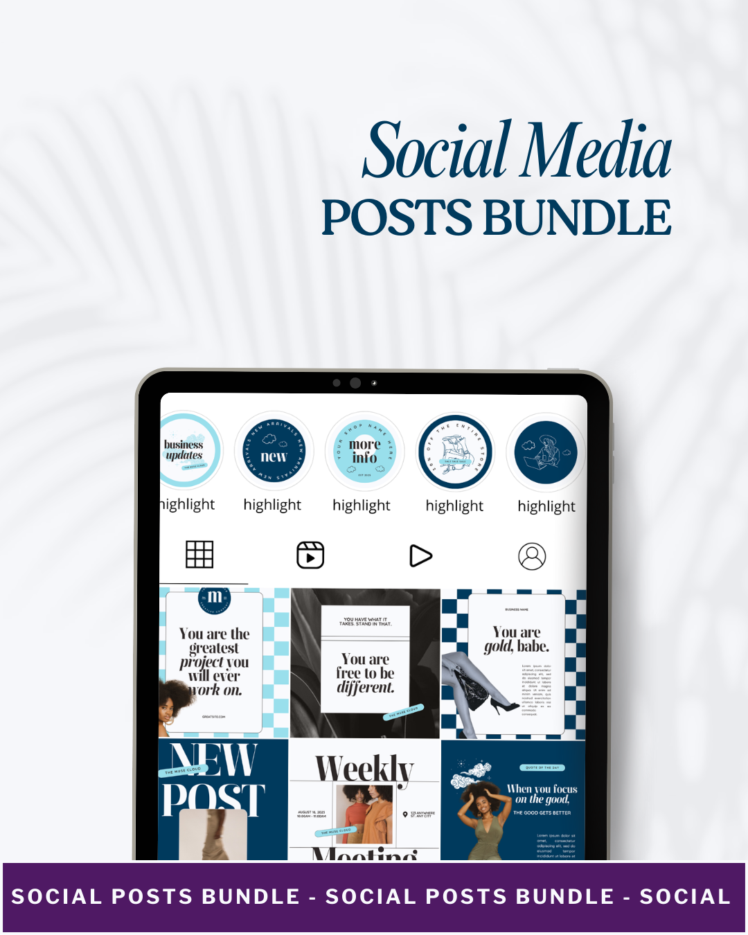 The Muse Cloud Canva Bundle | 30 Social Posts + 30 Instagram Highlights