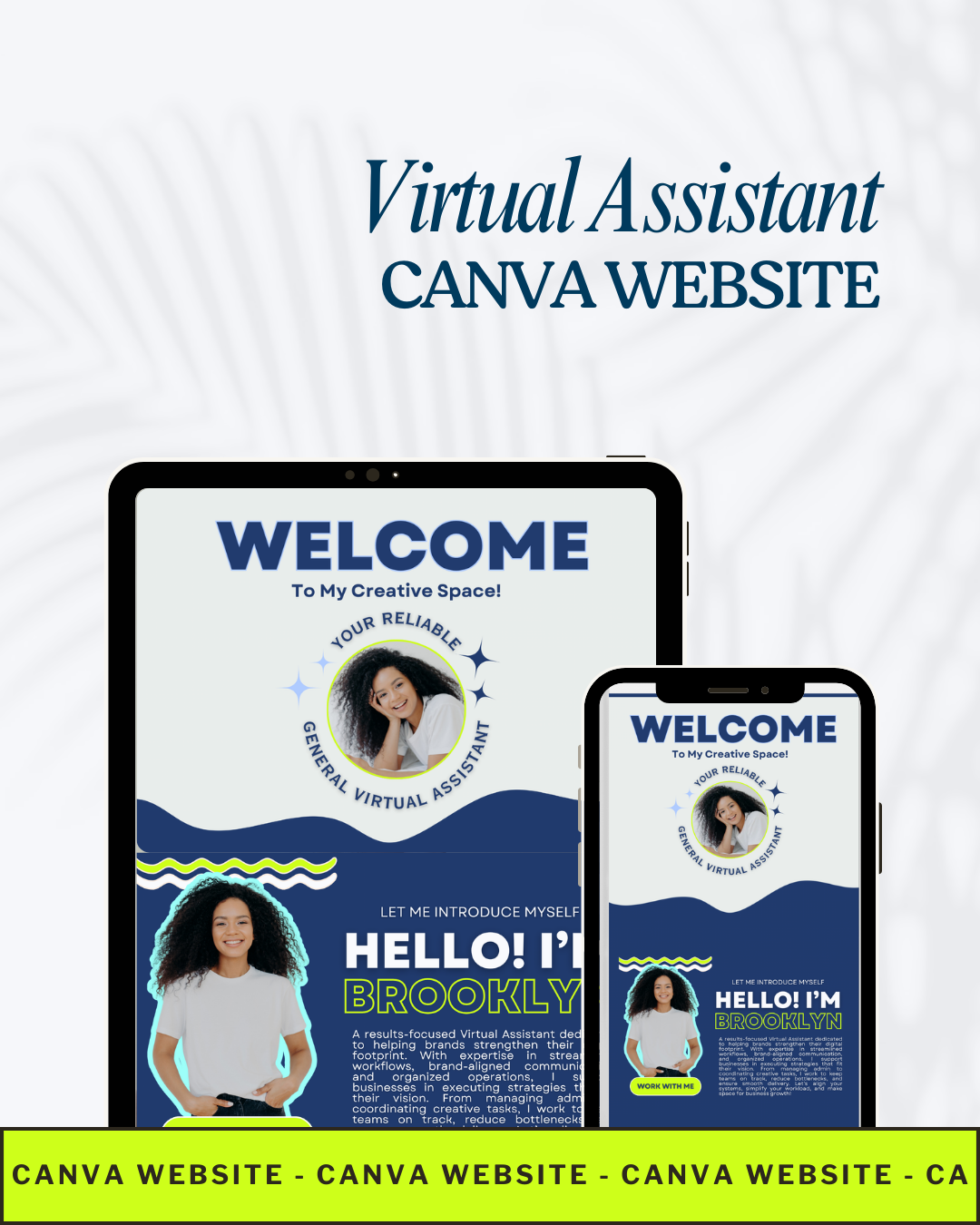 Virtual Assistant Canva Website Template | Editable & Mobile-Friendly VA Portfolio